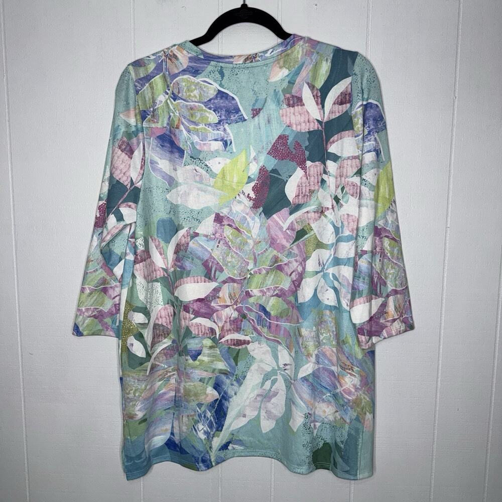 Soft Surroundings Women’s Iris Tunic Top Tropical Multi Print Size Large - Picture 2 of 5